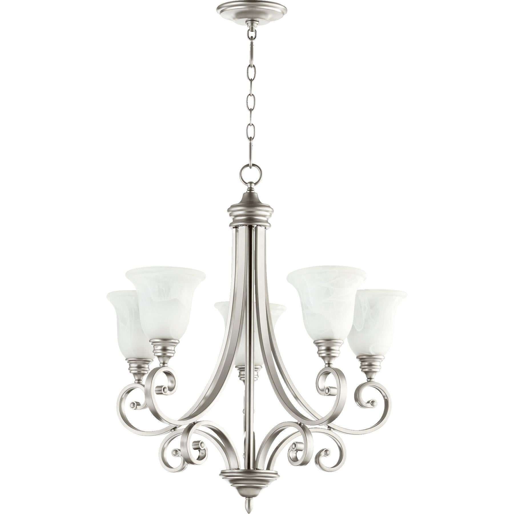 Quorum Bryant 6154-5-64 Chandelier - Classic Nickel