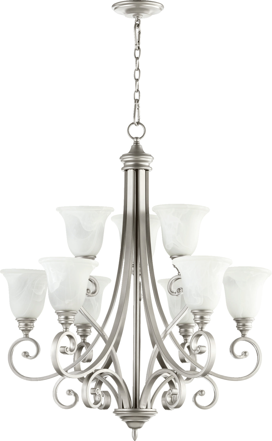 Quorum Bryant 6154-9-64 Chandelier - Classic Nickel