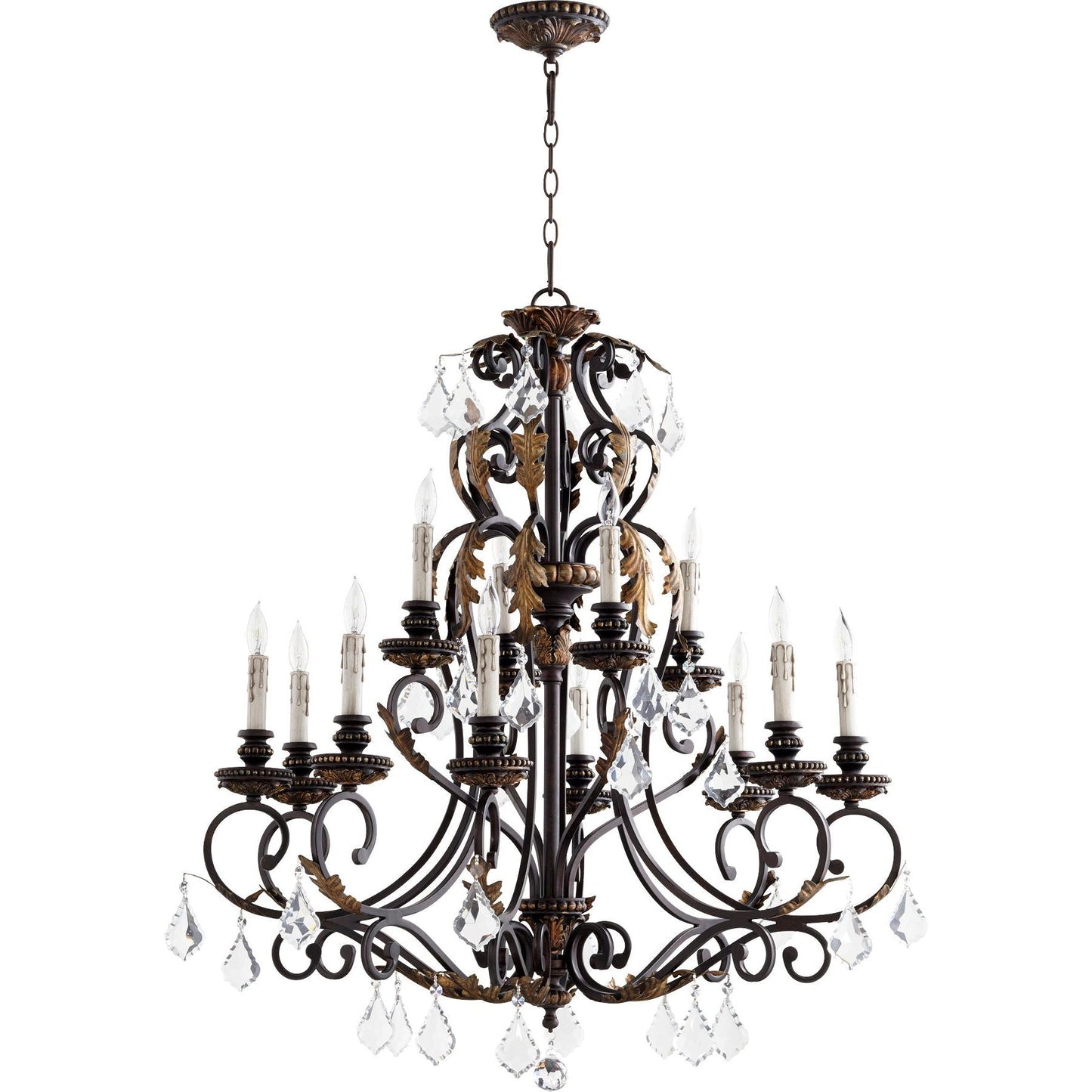 Quorum Rio Salado 6157-12-44 Chandelier - Toasted Sienna With Mystic Silver