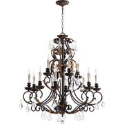 Quorum Rio Salado 6157-12-44 Chandelier - Toasted Sienna With Mystic Silver