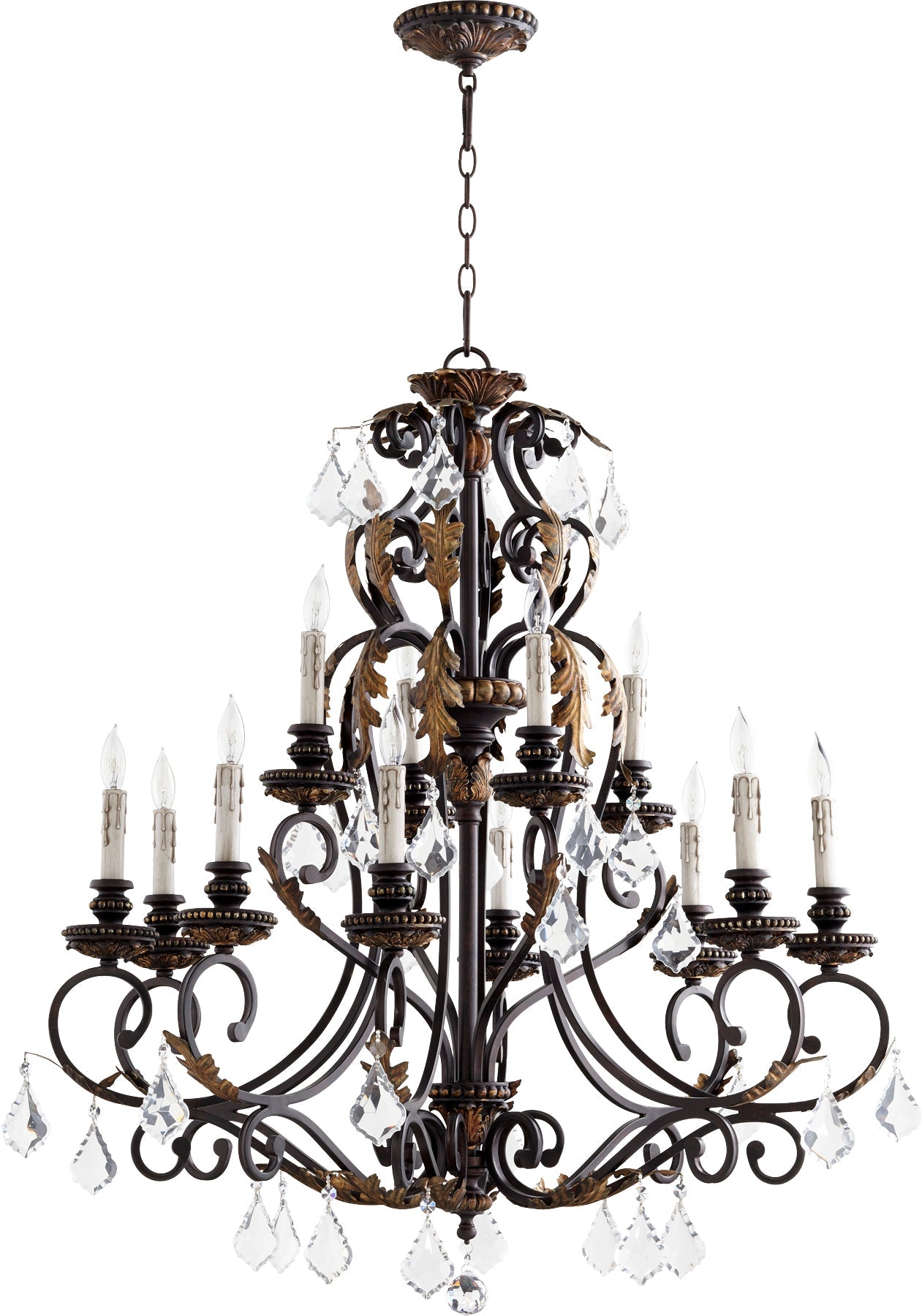 Quorum Rio Salado 6157-12-44 Chandelier - Toasted Sienna With Mystic Silver