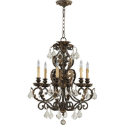 Quorum Rio Salado 6157-6-44 Chandelier - Toasted Sienna With Mystic Silver