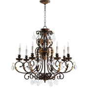 Quorum Rio Salado 6157-8-44 Chandelier - Toasted Sienna With Mystic Silver