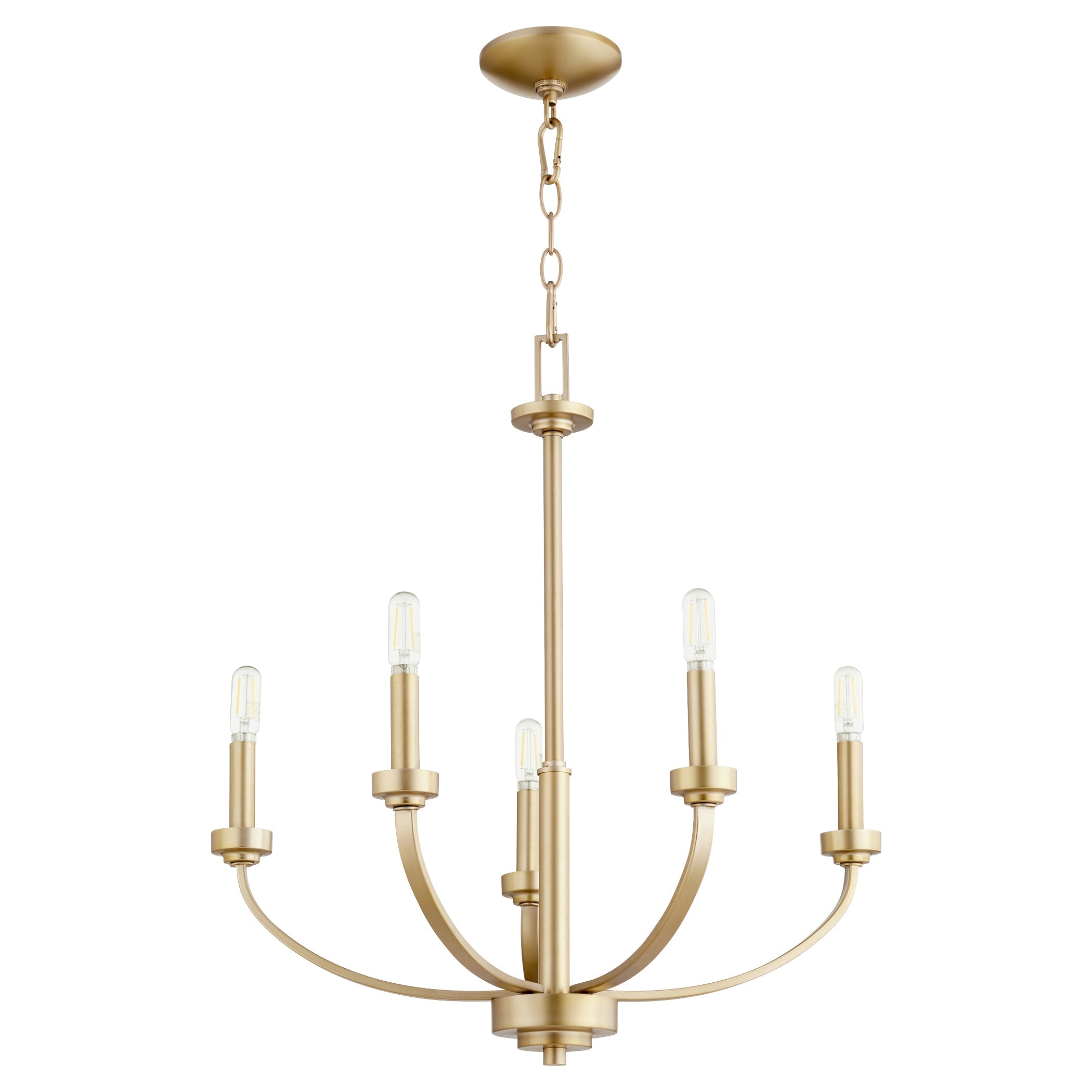 Quorum Reyes 6160-5-80 Chandelier - Aged Brass