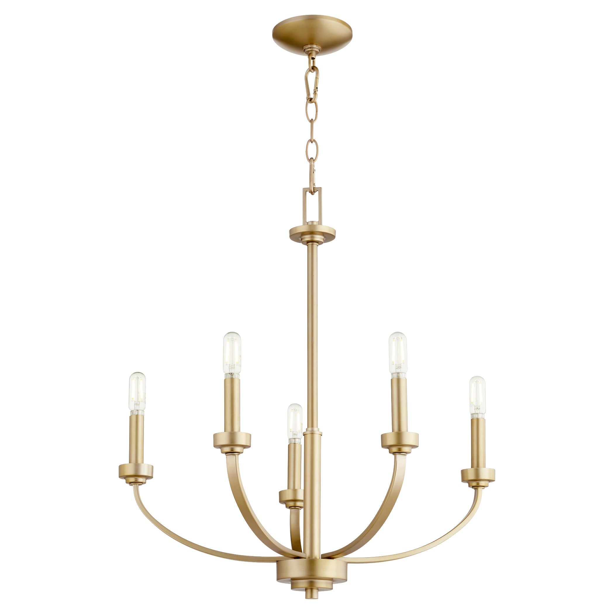 Quorum Reyes 6160-5-80 Chandelier - Aged Brass