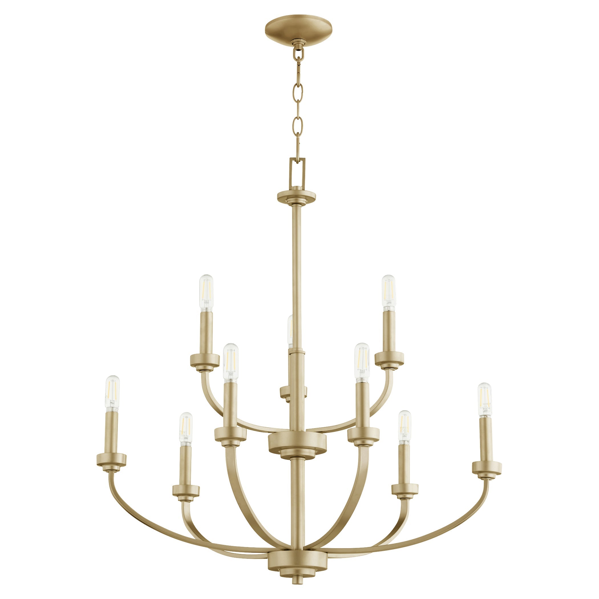 Quorum Reyes 6160-9-80 Chandelier - Aged Brass