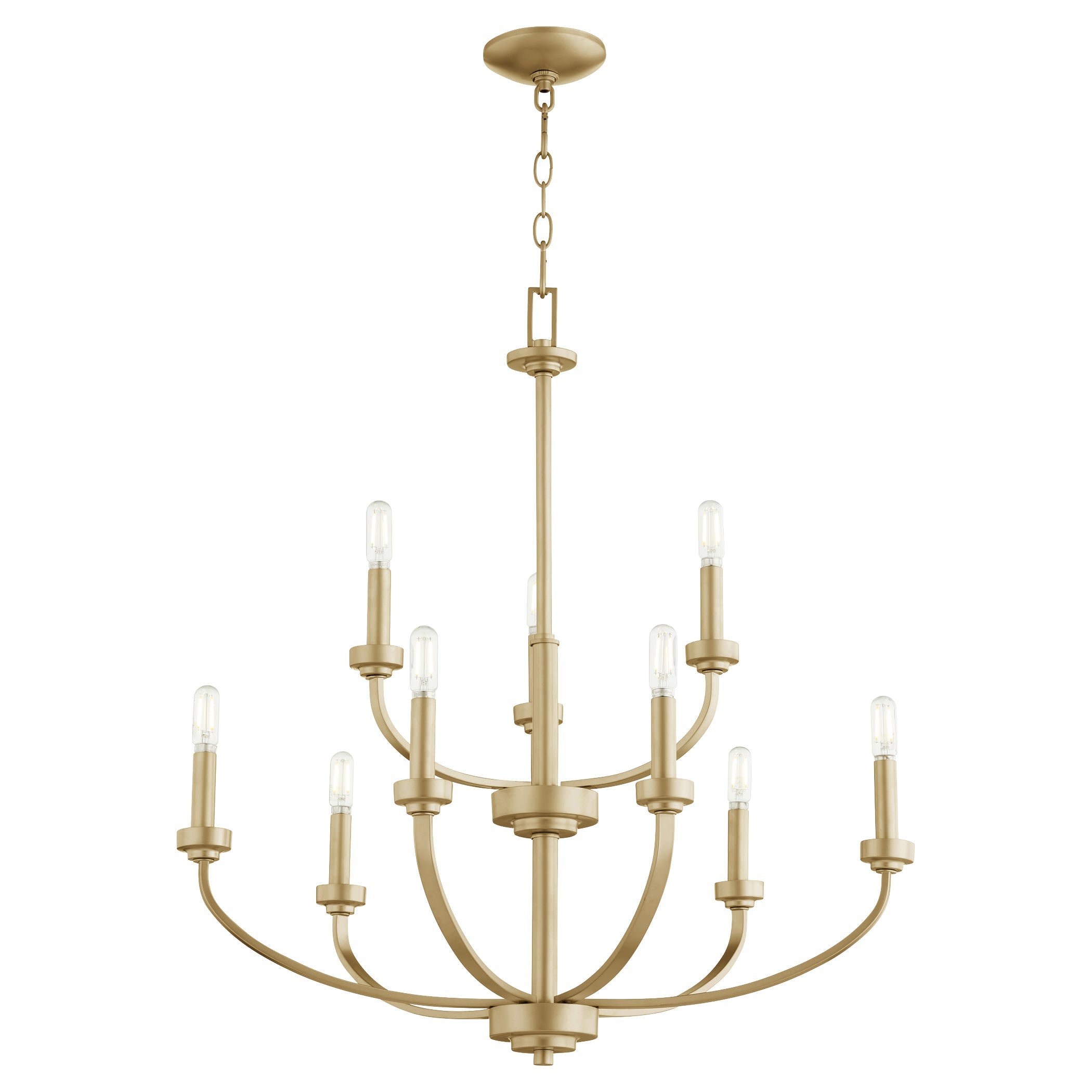 Quorum Reyes 6160-9-80 Chandelier - Aged Brass