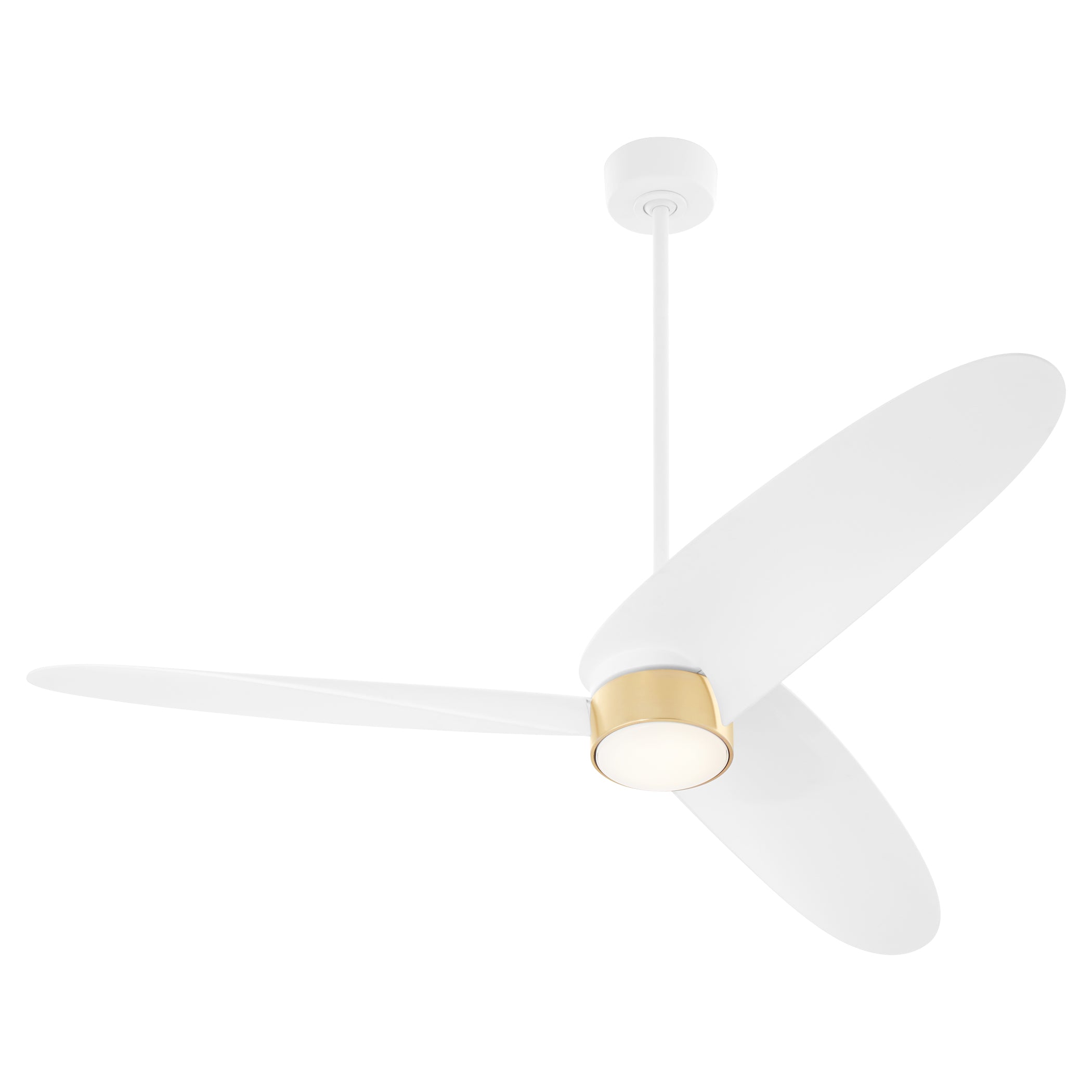 Quorum Brisa 61603-8 Patio Fan - Studio White W/ Aged Brass
