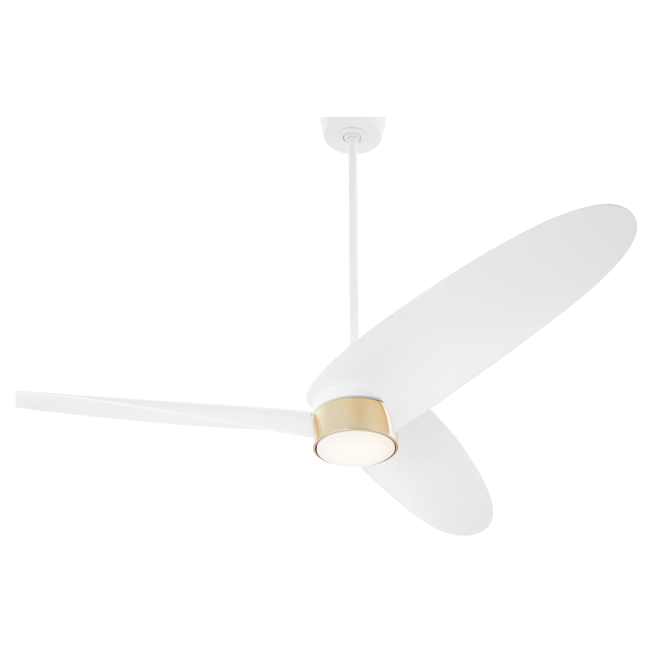 Quorum Brisa 61603-8 Patio Fan - Studio White W/ Aged Brass