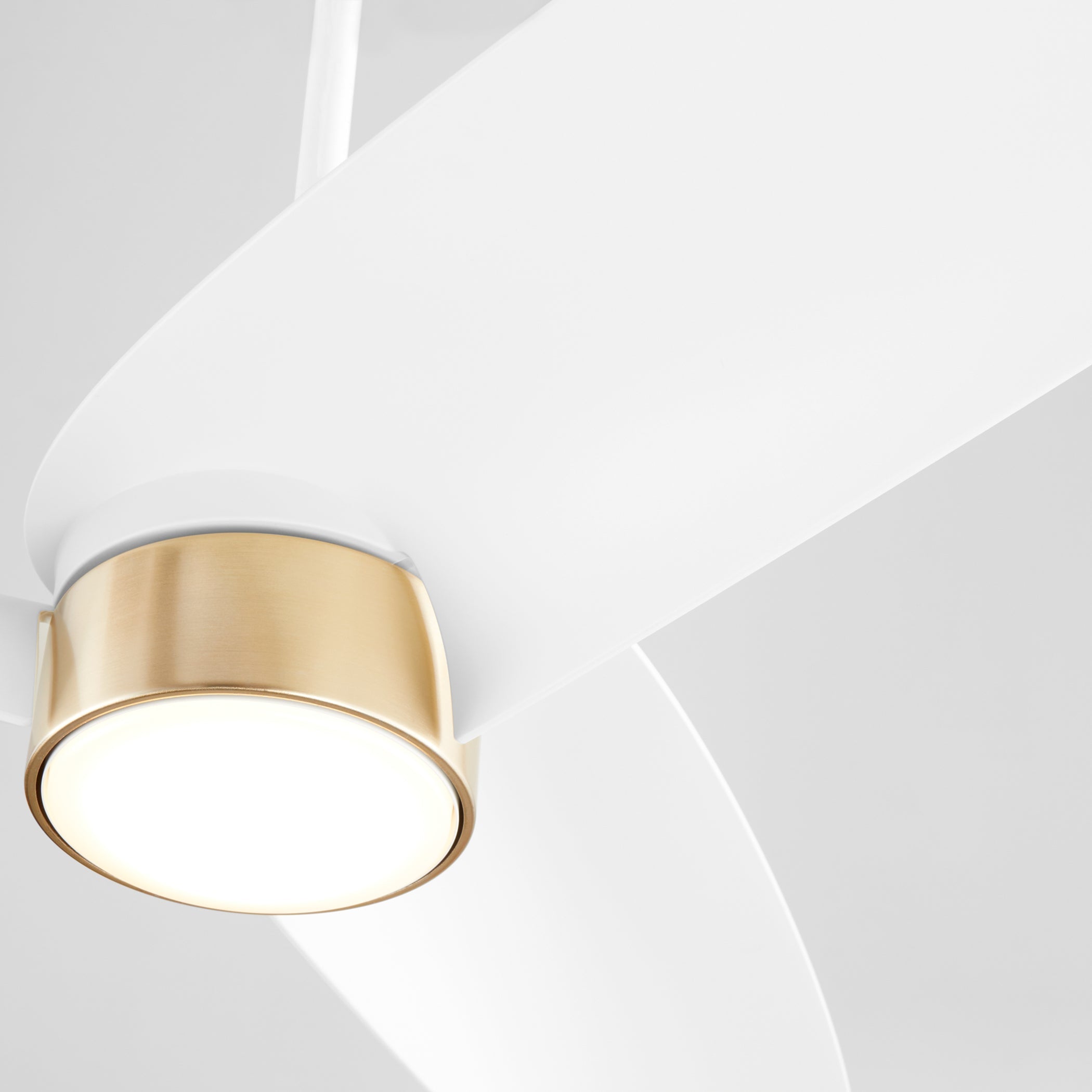 Quorum Brisa 61603-8 Patio Fan - Studio White W/ Aged Brass