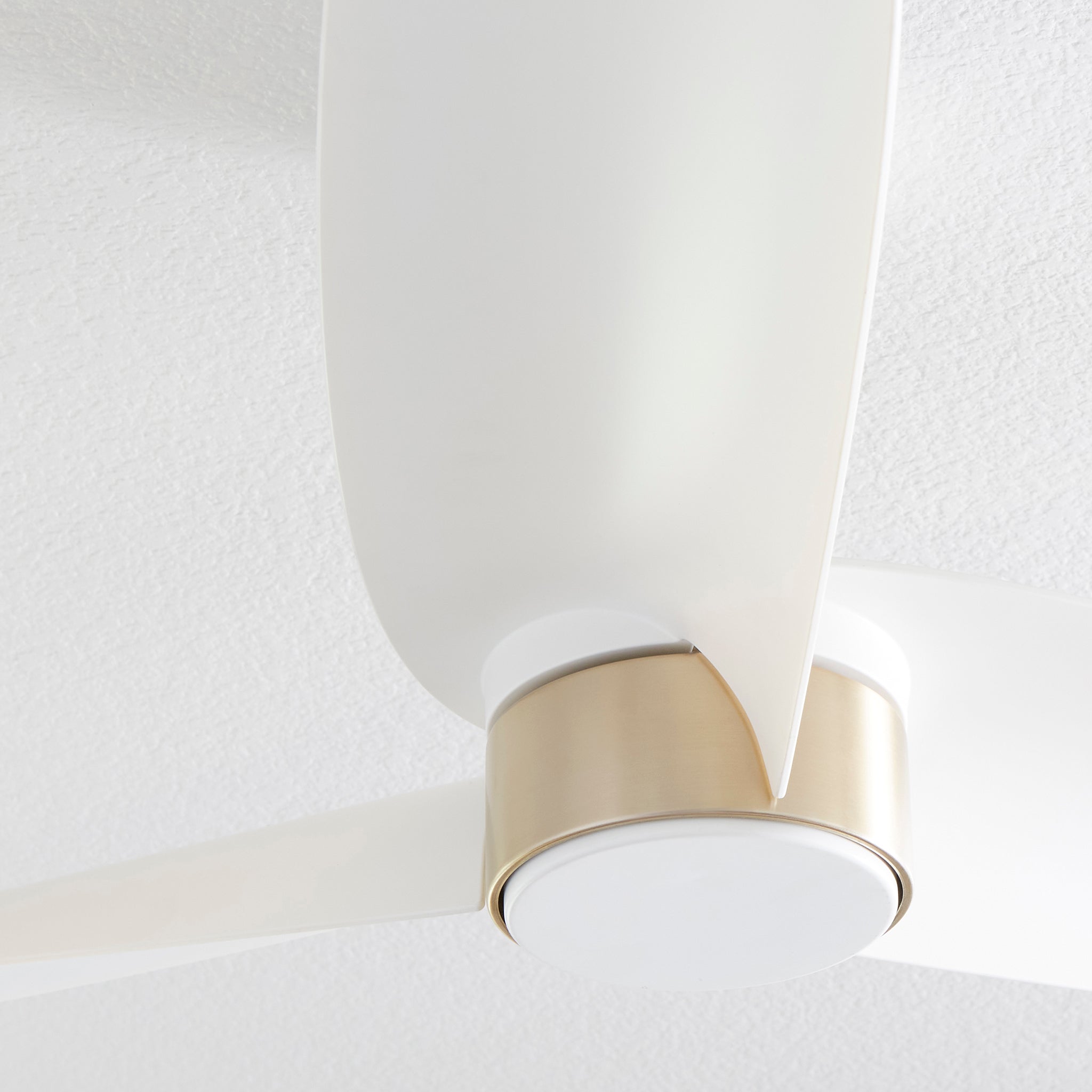 Quorum Brisa 61603-8 Patio Fan - Studio White W/ Aged Brass