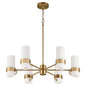 Quorum 6169-6-47 Chandelier, UL Damp Rated, Brushed Brass