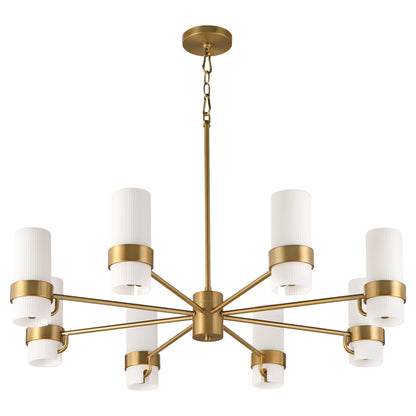 Quorum Sojourn 6169-8-47 Chandelier, UL Damp Rated, Brushed Brass