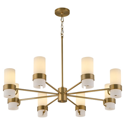 Quorum Sojourn 6169-8-47 Chandelier, UL Damp Rated, Brushed Brass