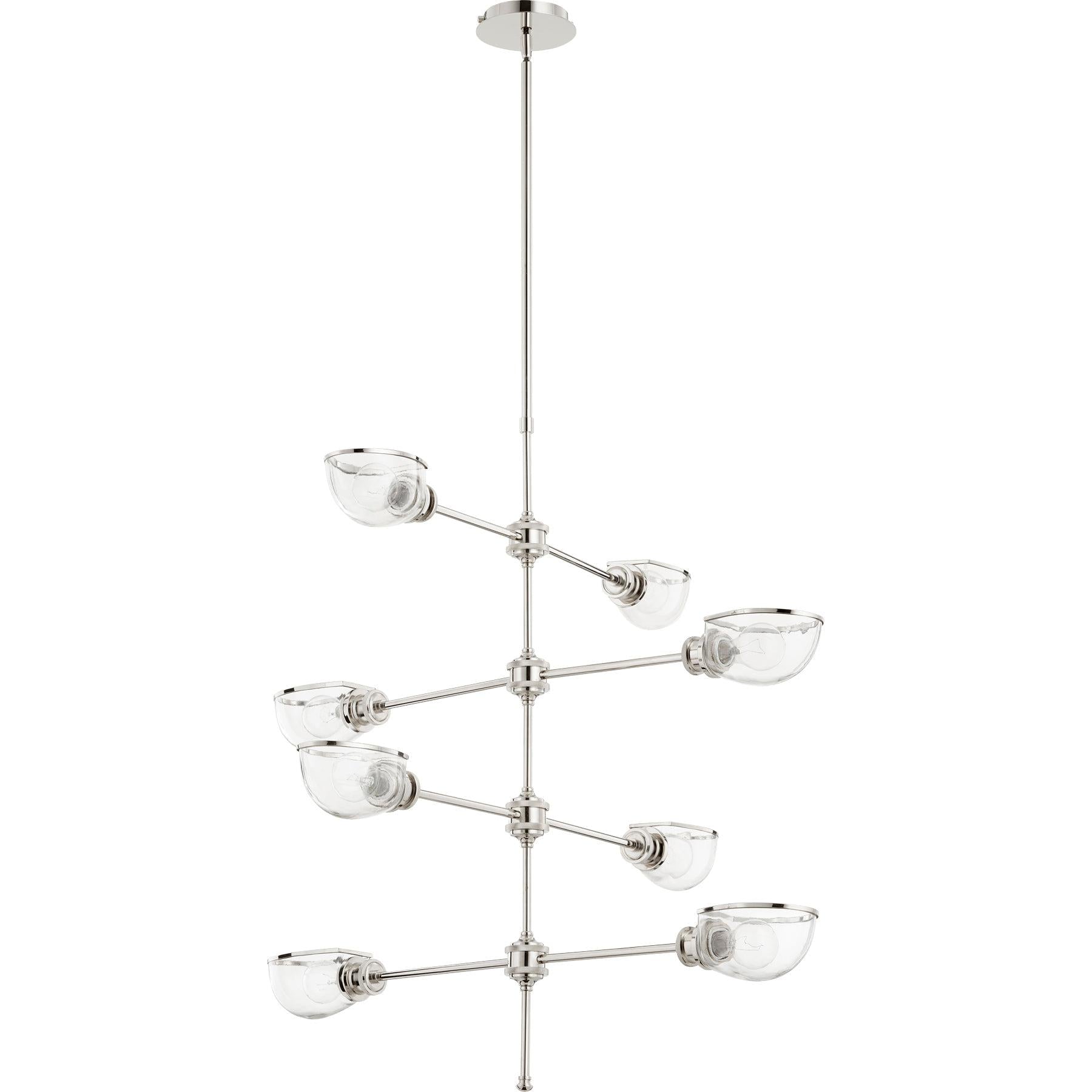 Quorum Menlo 617-8-62 Chandelier - Polished Nickel
