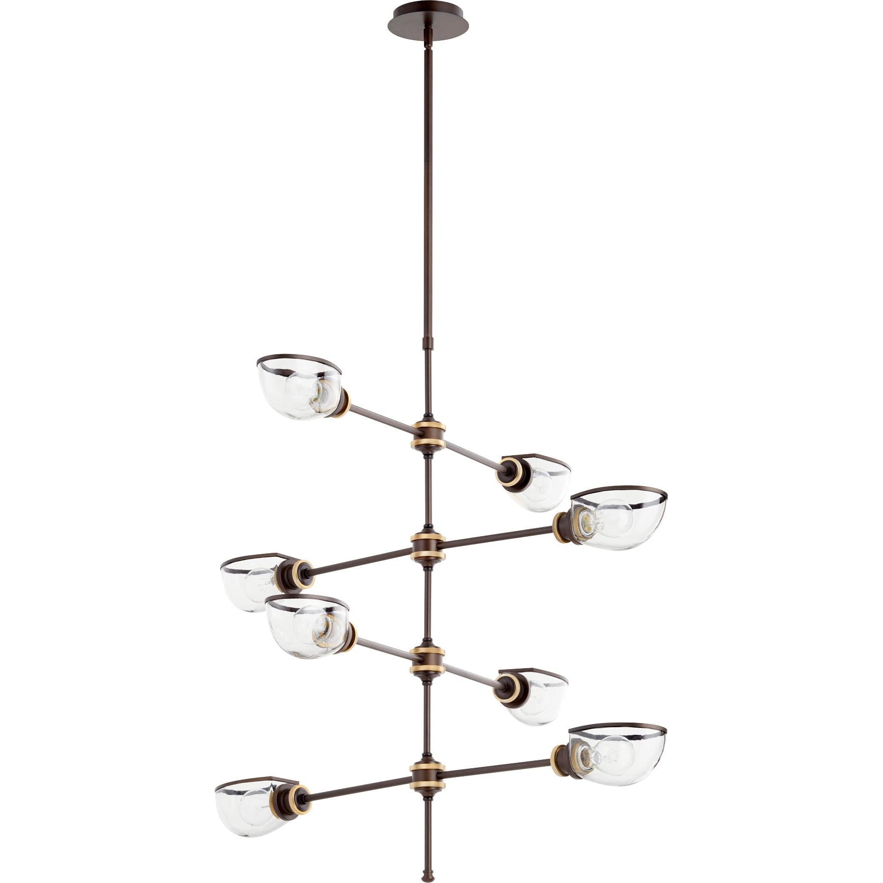 Quorum Menlo 617-8-8086 Chandelier - Aged Brass Oiled Bronze