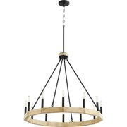 Quorum Alpine 6189-12-69 Chandelier - Textured Black W/ Driftwood Finish