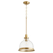 Quorum 6193-12-80 Pendant - Aged Brass W/ Clear