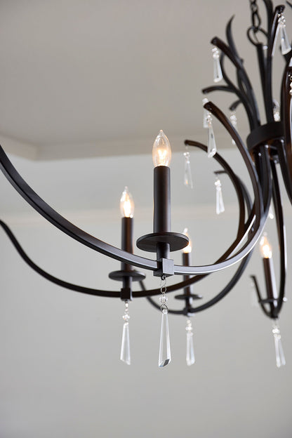 Quorum Majesty 620-8-59 Chandelier - Matte Black