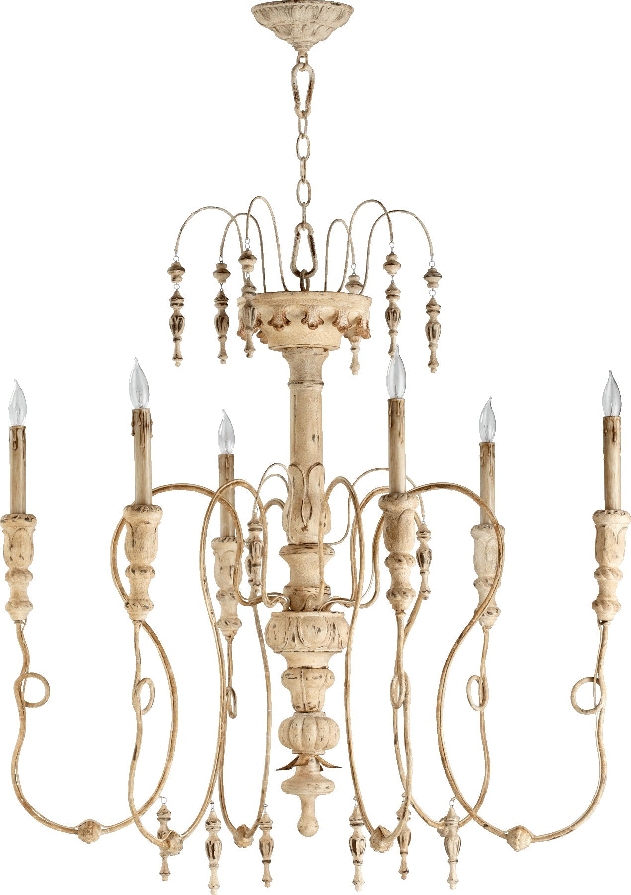 Quorum Salento 6206-6-70 Chandelier - Persian White