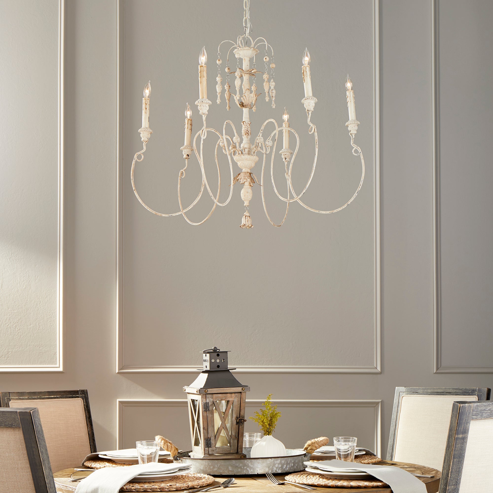 Quorum Salento 6206-6-70 Chandelier - Persian White