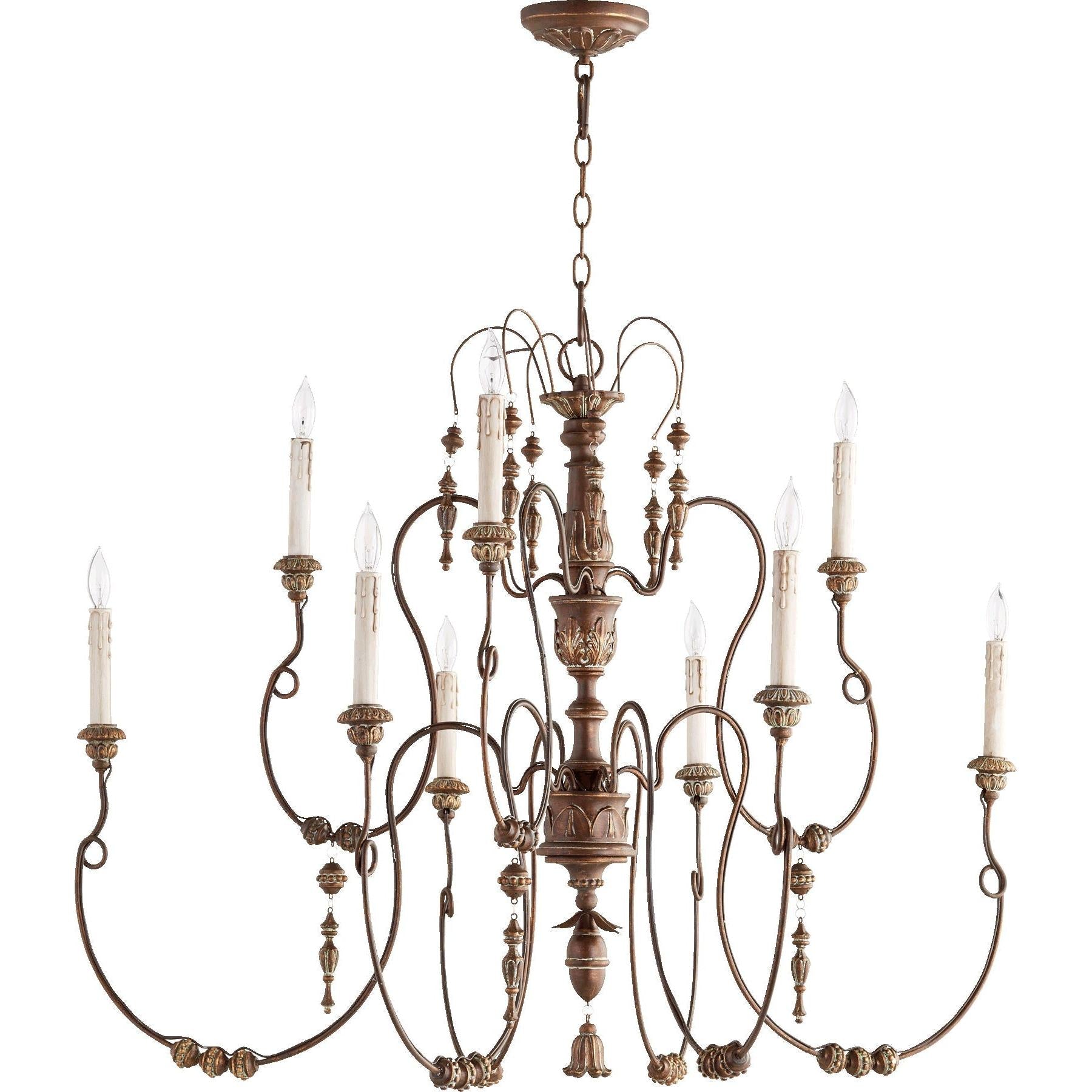 Quorum Salento 6206-9-39 Chandelier - Vintage Copper