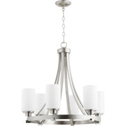 Quorum Lancaster 6207-6-65 Chandelier - Satin Nickel