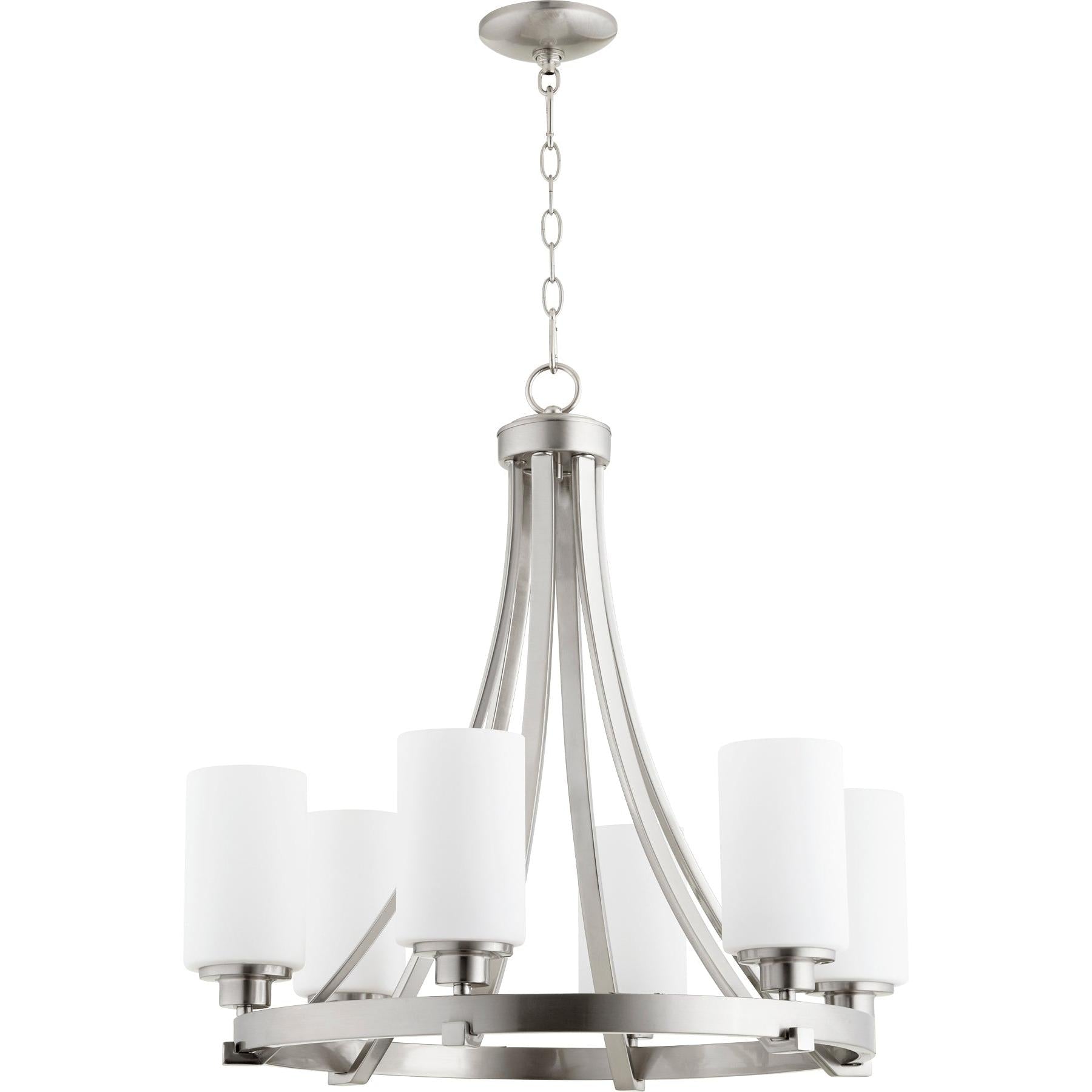 Quorum Lancaster 6207-6-65 Chandelier - Satin Nickel