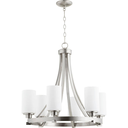 Quorum Lancaster 6207-6-65 Chandelier - Satin Nickel