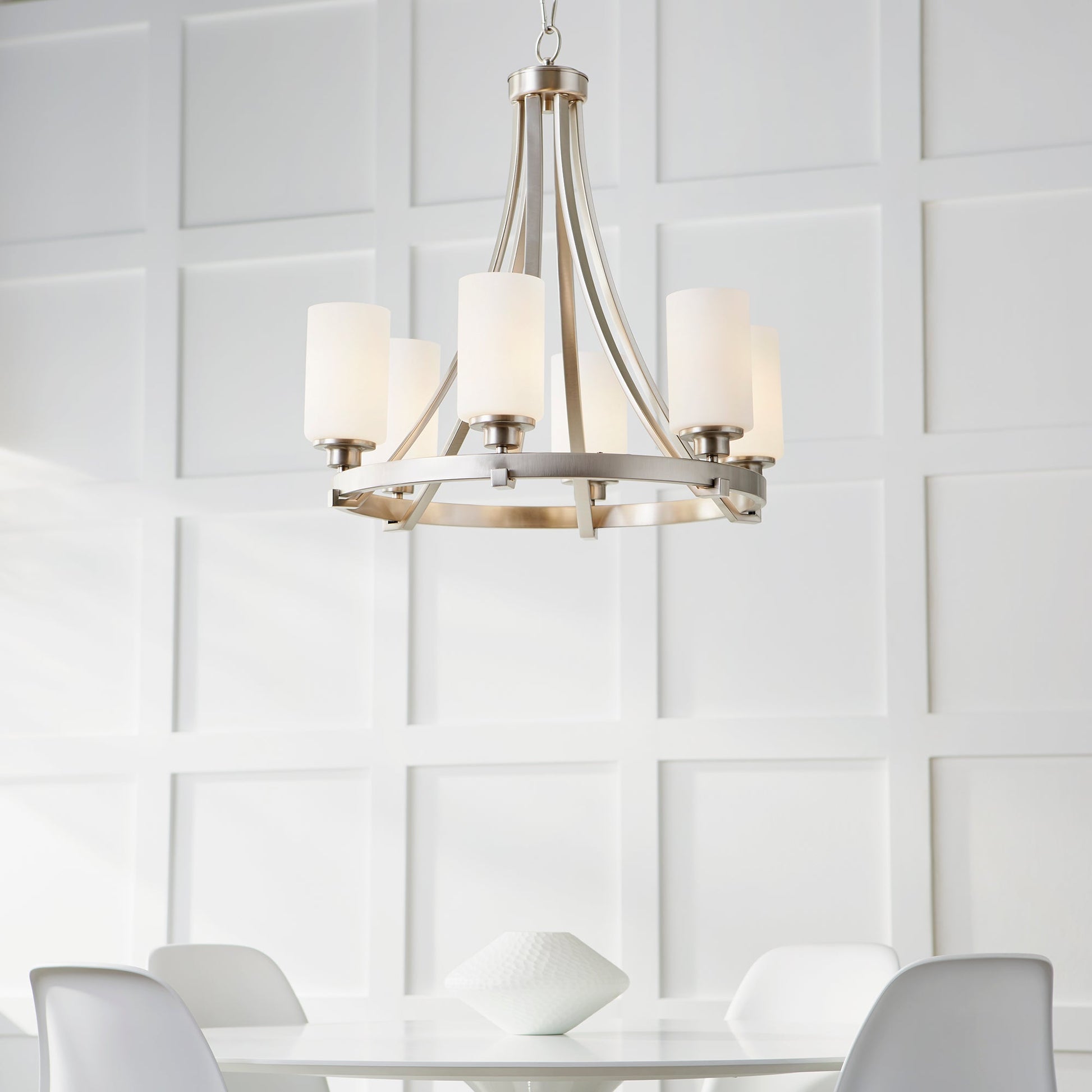 Quorum Lancaster 6207-6-65 Chandelier - Satin Nickel