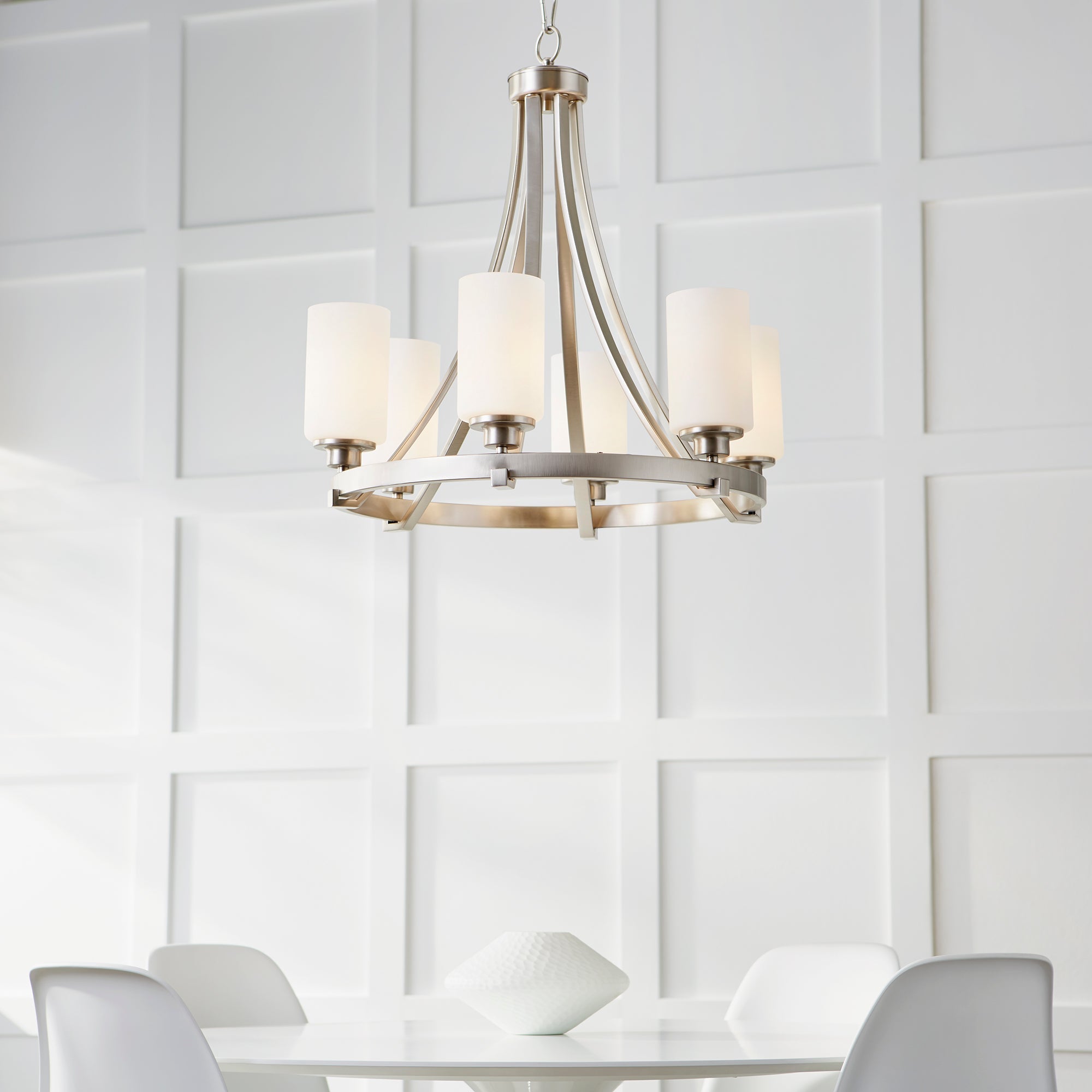 Quorum Lancaster 6207-6-65 Chandelier - Satin Nickel