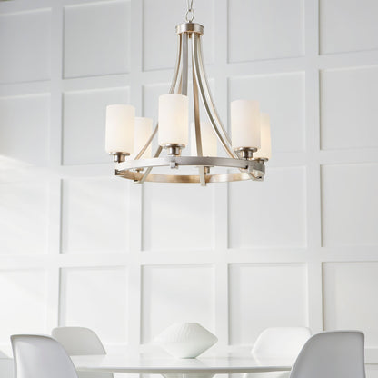 Quorum Lancaster 6207-6-65 Chandelier - Satin Nickel