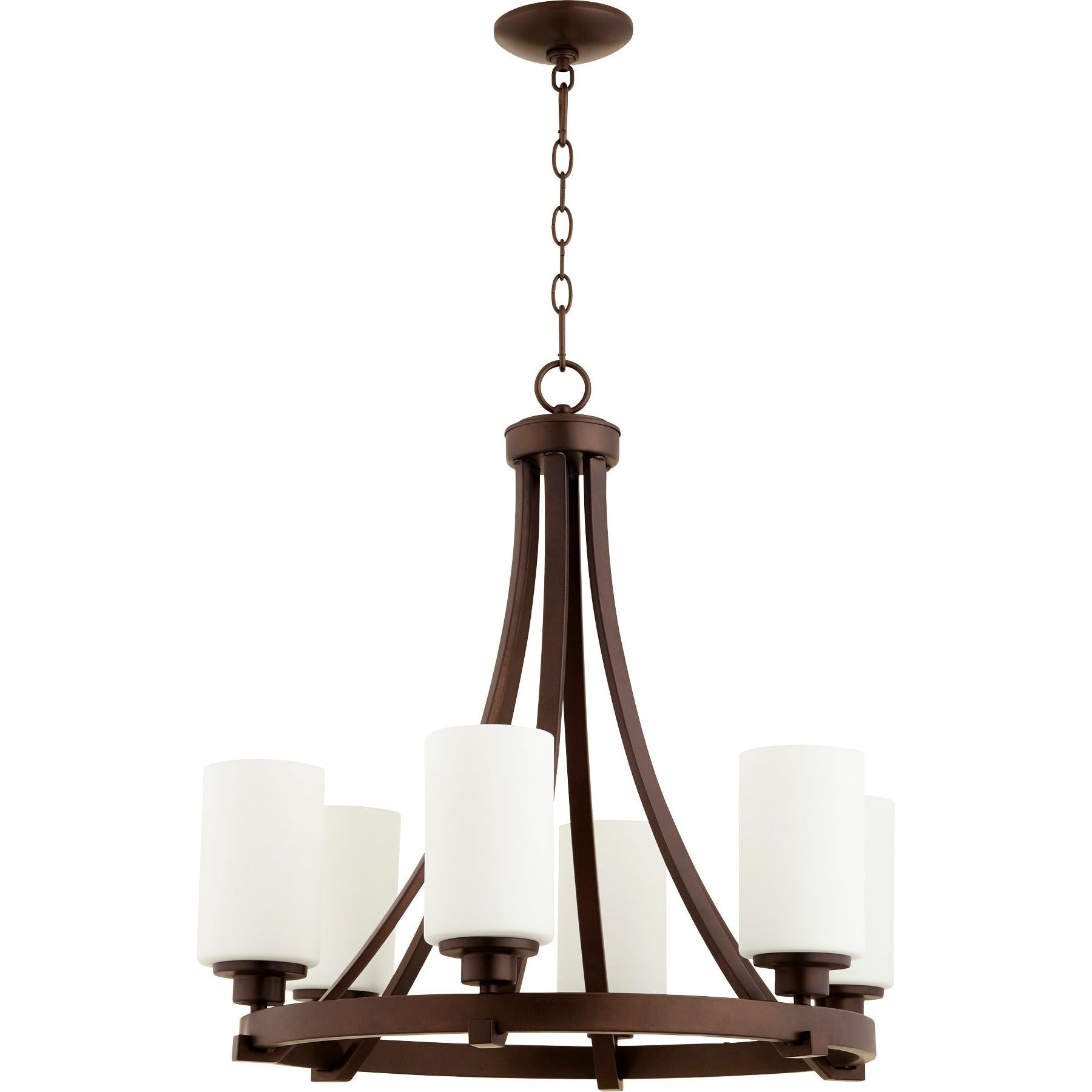 Quorum Lancaster 6207-6-86 Chandelier - Oiled Bronze