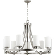 Quorum Lancaster 6207-9-65 Chandelier - Satin Nickel