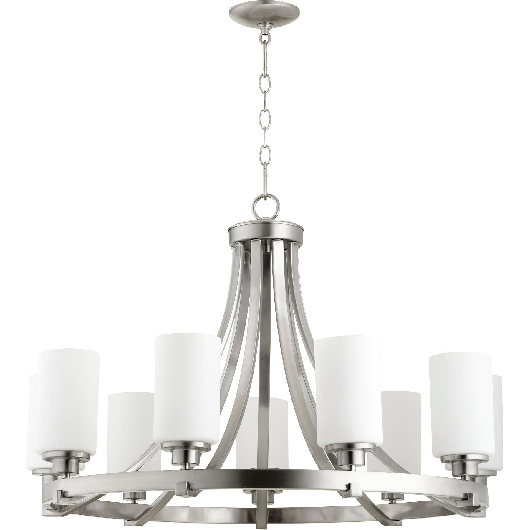 Quorum Lancaster 6207-9-65 Chandelier - Satin Nickel