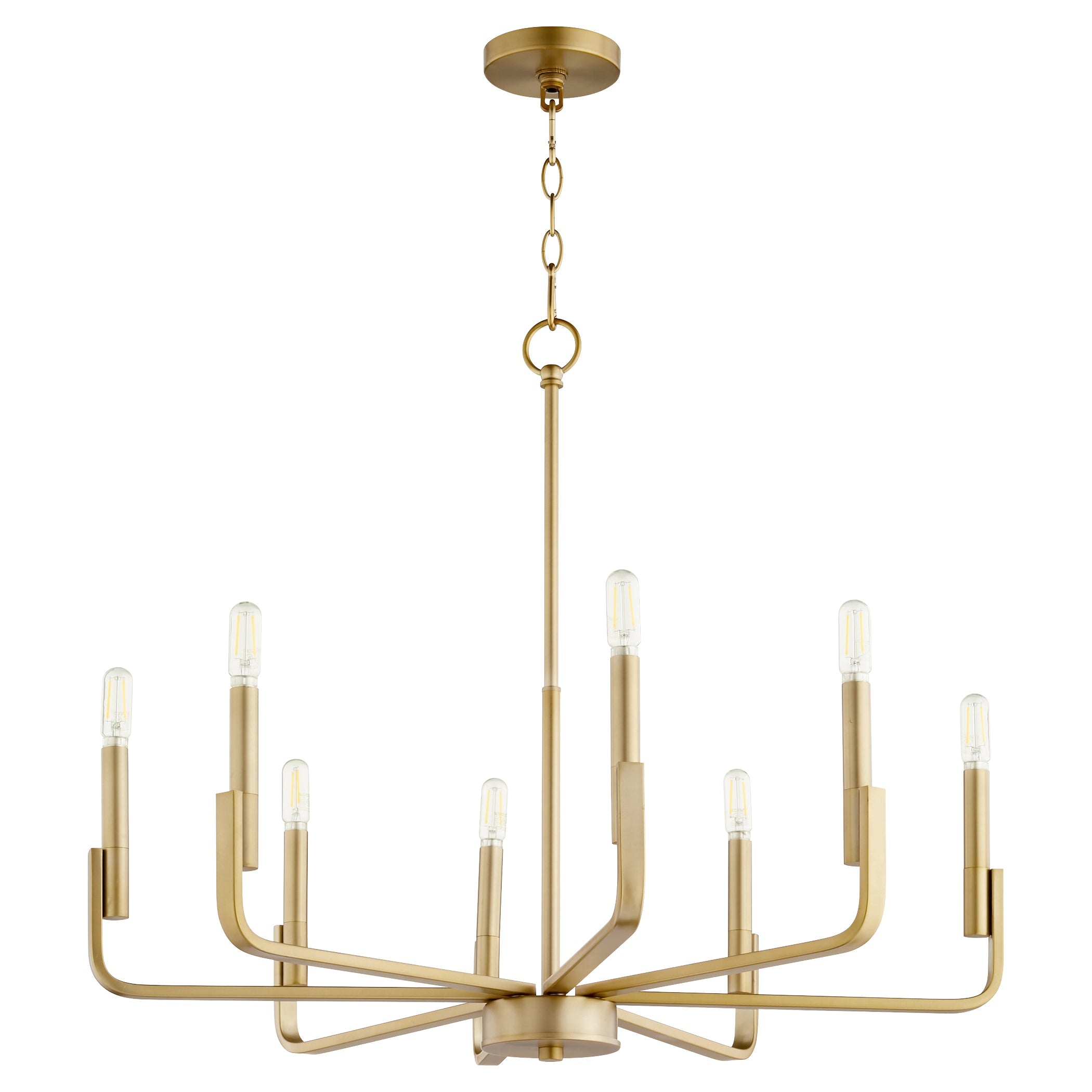 Quorum Tempo 6210-8-80 Chandelier - Aged Brass