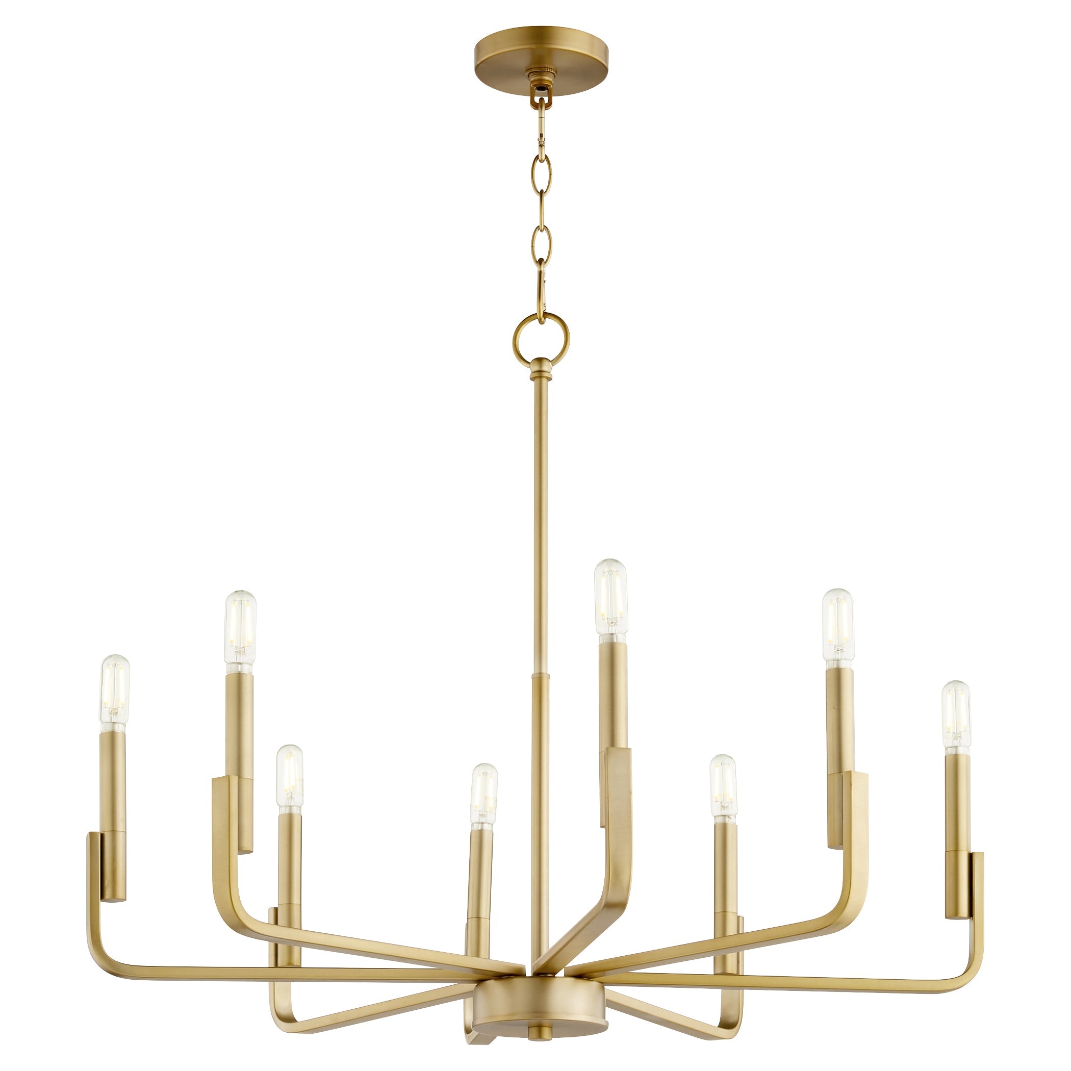 Quorum Tempo 6210-8-80 Chandelier - Aged Brass