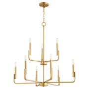 Quorum Tempo 6210-9-80 Chandelier - Aged Brass