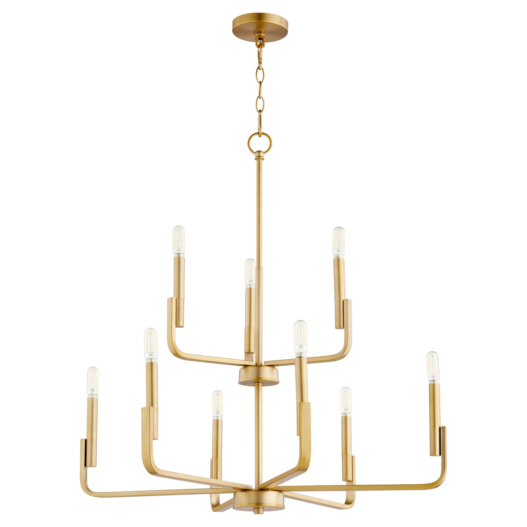 Quorum Tempo 6210-9-80 Chandelier - Aged Brass