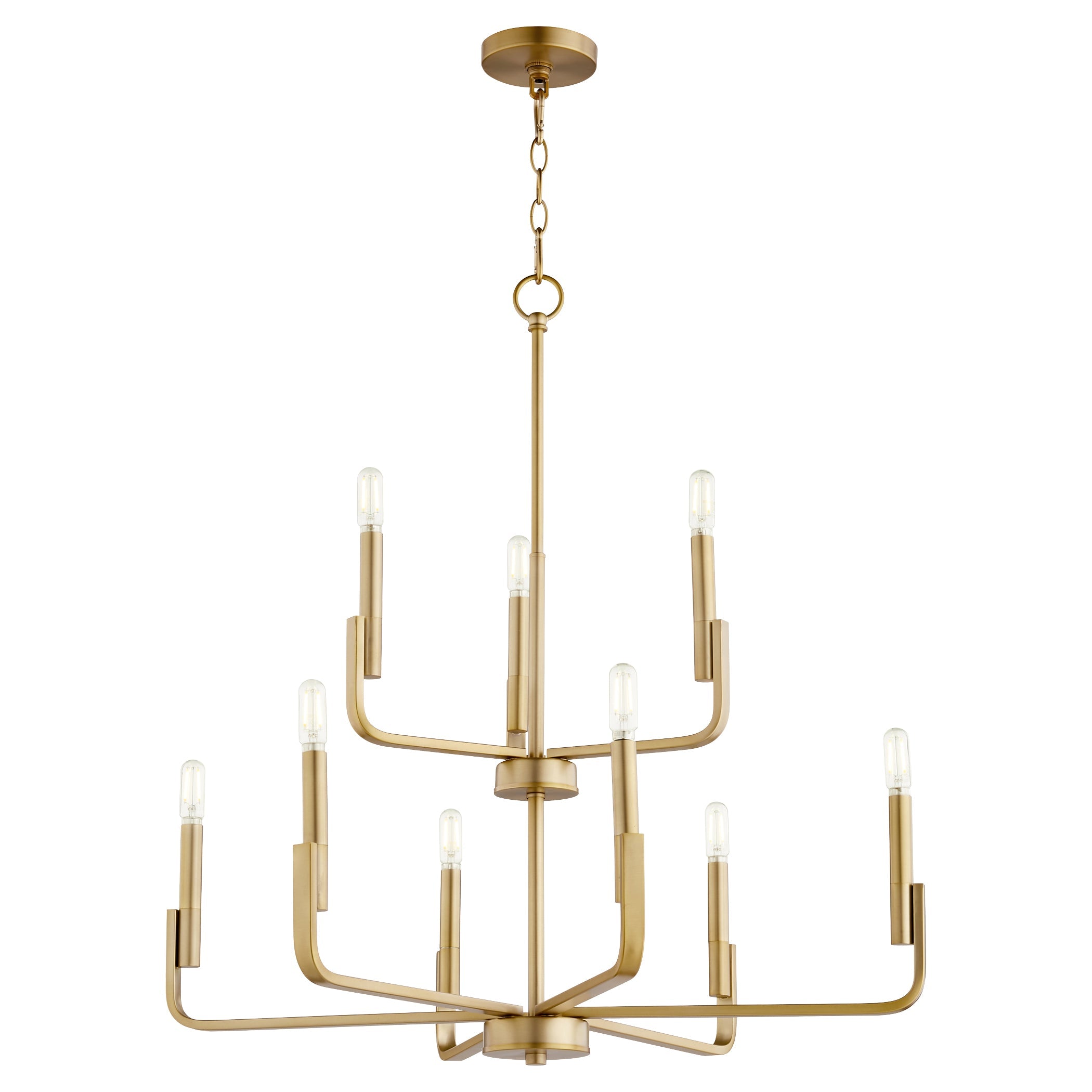 Quorum Tempo 6210-9-80 Chandelier - Aged Brass