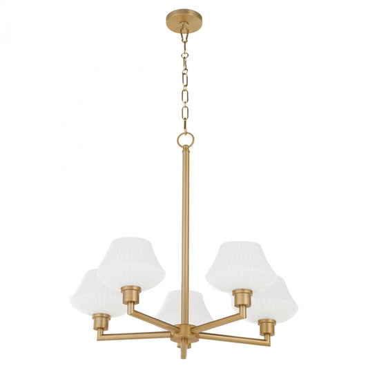 Quorum International BLISS 6221-5-80 Chandelier Contemporary - Aged Brass