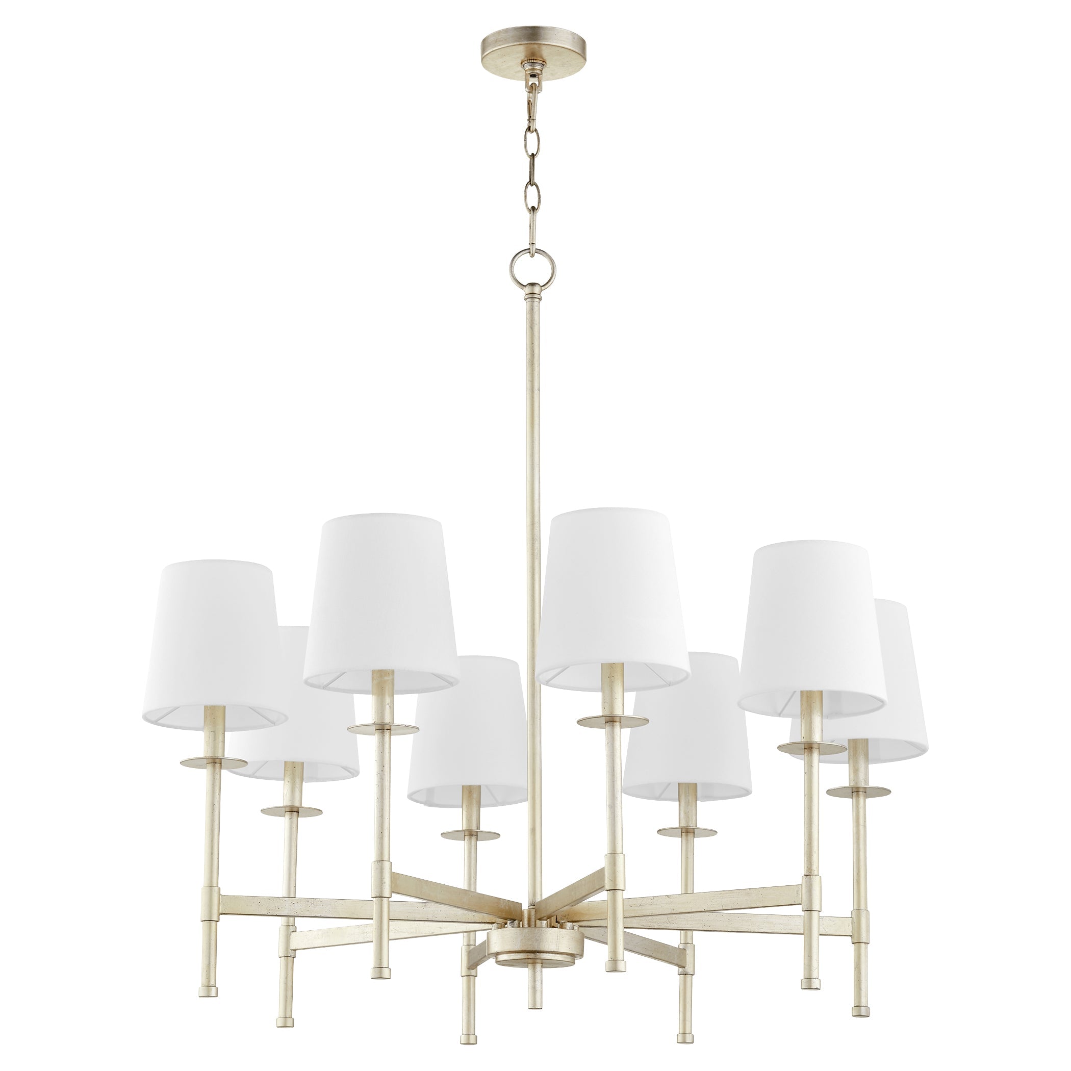 Quorum Belshaw 624-8-60 Chandelier - Aged Silver Leaf
