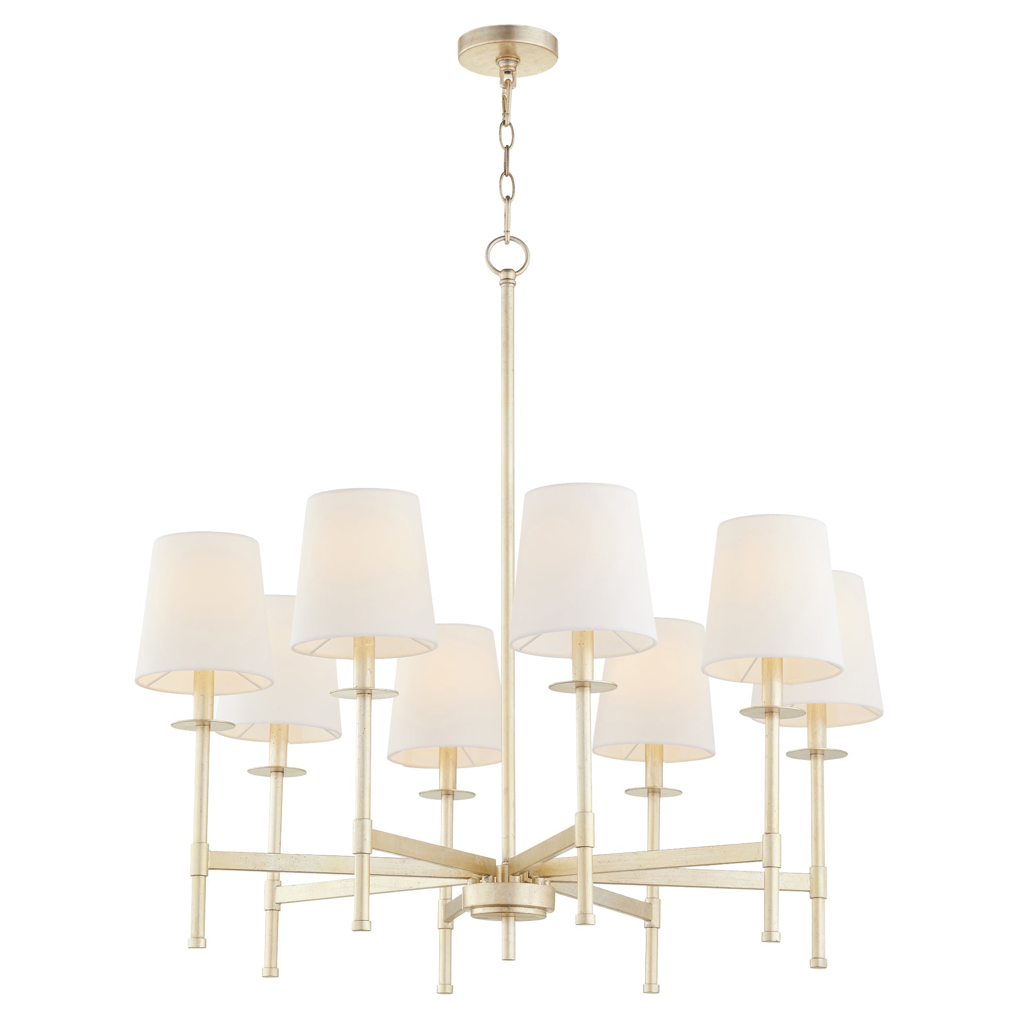 Quorum Belshaw 624-8-60 Chandelier - Aged Silver Leaf