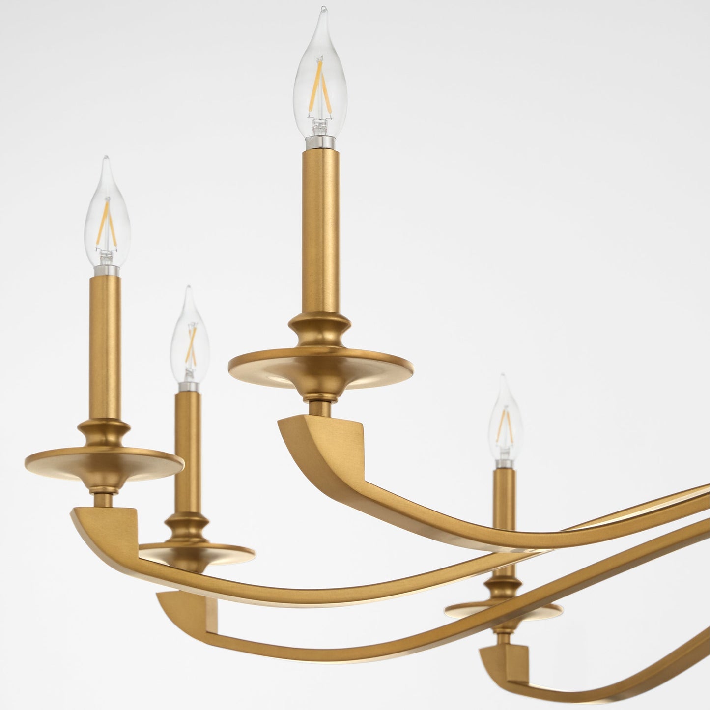 Quorum 6240-12-47 Chandelier, UL Damp Rated, Brushed Brass