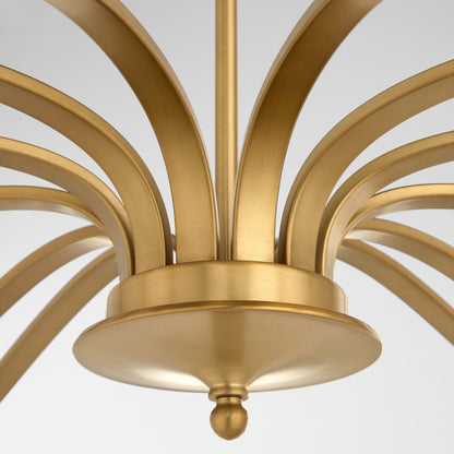 Quorum 6240-12-47 Chandelier, UL Damp Rated, Brushed Brass