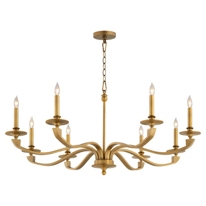 Quorum Chantelle 6240-8-47 Chandelier, UL Damp Rated, Brushed Brass