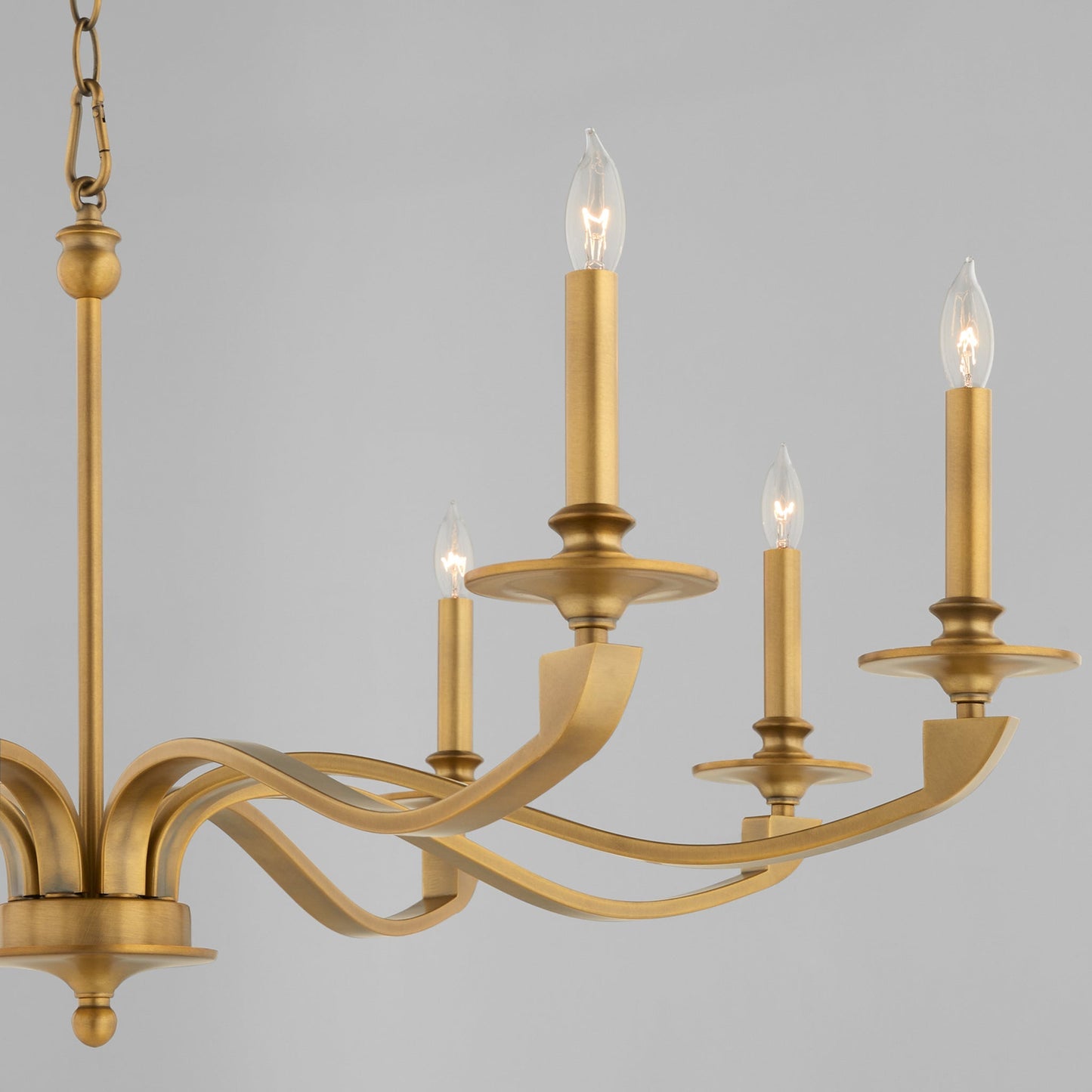 Quorum Chantelle 6240-8-47 Chandelier, UL Damp Rated, Brushed Brass