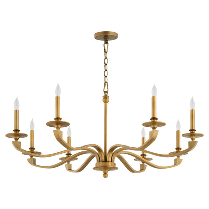Quorum Chantelle 6240-8-47 Chandelier, UL Damp Rated, Brushed Brass