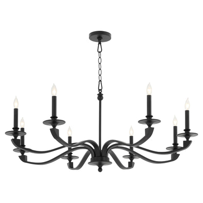 Quorum Chantelle 6240-8-59 Chandelier, UL Damp Rated, Matte Black