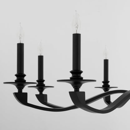Quorum Chantelle 6240-8-59 Chandelier, UL Damp Rated, Matte Black